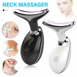 Neckmassager ansiktslyftning rynka borttagning LED -fotonterapi hud dra åt minskar dubbel hakan skönhetsenhet