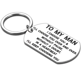 Keychains Valentines Day Keychain for Boyfriend Husband Anniversary Wedding Gifts From Wife Girlfriend Bride Presents to My Man Jewelrykeych