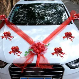 30pcs Wedding Car Decorations Ribbon Bows Wedding Car Rearview Mirror Bow  Decors