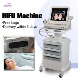 Portable hifu face lift skin care high intensity focused ultrasound machine with 3 and 5 cartridges for home salon use