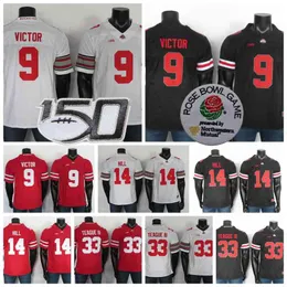 Seltene Ohio State Buckeyes-Trikots, 14 KJ Hill-Trikot, 9 Binjimen Victor, 33 Master Teague III, 1 Justin Fields, Football-Trikot, 150. genäht