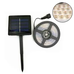 Solar Power M Strip Light Outdoor RGB Flexibel belysning Ribbon Tejp Vattentät LED Strip Backlight Garden Decor J220531