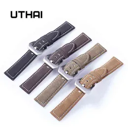 UTHAI P12 20 mm Armband, echtes 22 mm Band, 18–24 mm Zubehör, hochwertiges 22 mm Lederarmband, G220420
