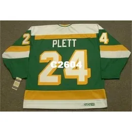 Chen37 Men #24 Willi Plett Minnesota North Stars 1983 CCM Vintage Retro Hockey Jersey ou personalizado qualquer nome ou número Retro Jersey