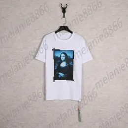 Men's Tshirts New Off Now White Women's and Tshirts Mona Lisa Oil Painting Short Sleeve Tshirt in Spring Summer Printed Letter x on the Back