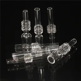 Acessórios para fumantes 10mm 14 mm 18mm Dica de quartzo para néctar kit dab palha quartzo tubo drip tip tigela de vidro tigela