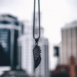 Pendant Necklaces Fashion Feather Arrow Necklace Men Simple Stainless Steel Box Chain For Trendy Jewelry GiftPendant