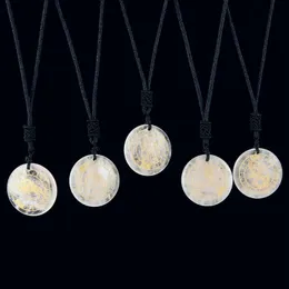 Colares pendentes Colar de cristal branco natural escultura artesanal 12 Constelações padrão Reiki cura astrologia jóia