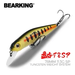 Bearking Pro 78mm 11.3g SP 텅스텐 체중 시스템 낚시 미끼 미르 낚시를위한 Minnow Crank Wobbler 품질의 낚시 태클 220704