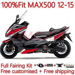 ヤマハTMAX-500 MAX-500 T MAX500の射出型フェアリング12-15ボディワーク33NO.55 TMAX MAX 500 TMAX500 12 13 14 15 T-MAX500 2012 2013 2014 2015 OEM Body Kit Black Red