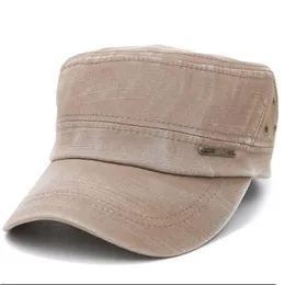 Berets Flat Top Visor Sun Hat Mens Wojskowy Vintage Outdoor Unisex Cotton Caster Casual Baseball Cap