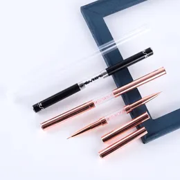 Schwarzer Doppelkopf-Kristallgriff, 9 mm, 11 mm, Zeichenpinsel, Liner-Kits, Pinsel, Malstift, Gelpoliermittel, Kristall-Nagelkunst-Maniküre-Werkzeuge