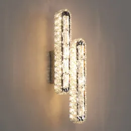 Modern Crystal Led Wall Lamp Elegant Living Room Background Light Bedroom Bedside Art Deco Aisle Staircase Industrial Wallsconce