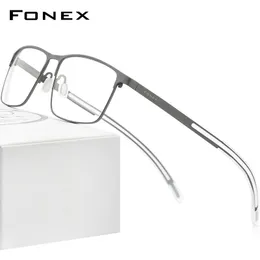 Fonex czyste okulary rama mężczyźni kwadratowa krótkowzroczność optyczna recepta okulla man antiskid silikonowy okulary 8521 W220423