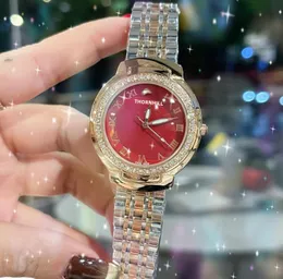 Высококачественные верхние модели Quartz Watches 37 -мм повседневные римские бриллианты Кольцо Женщины Розовое золото из нержавеющей стали премиум