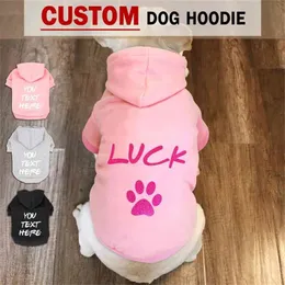 Custom Dog Cat Ubrania Pet Hoodie Jersey Spersonalizowane nazwisko Numer Hoodies Ubrania do małych dużych psów koszula potu 210401