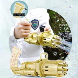 DHL Kinder Automatische Gatling Bubble Gun Spielzeug Sommer Seife Wasser Maschine 2-in-1 Elektrisch Für Kinder Geschenk FY5265