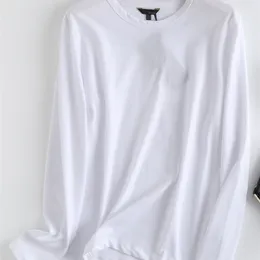 Tangada Women Cotton T Shirt Long Sleeve O Neck Tees Ladies Casual Tee Street Wear Top 6D113 220728