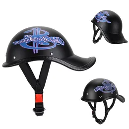 خوذات الدراجات النارية 1pc خوذة Retro Moto Scooter Vintage Half Face Biker Cruck Casco Casco