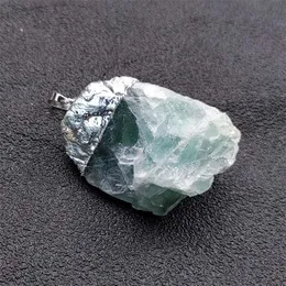 Pendant Necklaces Healing Reiki Raw Stone Mineral Pendants Necklace Natural Crystal Fluorite Rose Quartzs Tourmaline Agates Apatite JewelryP