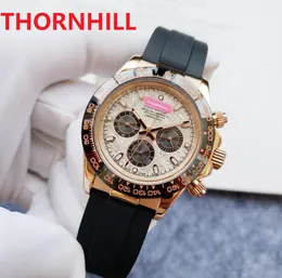 orologio di lusso con lunetta in ceramica da uomo 40 mm zaffiro movimento automatico meccanico in oro rosa cinturino in gomma nera ghiacciato orologi per l'eternità regali presenti