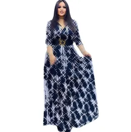 유럽과 미국 여성 드레스 패션 디지털 인쇄 느슨한 긴 슬리브 스윙 치마