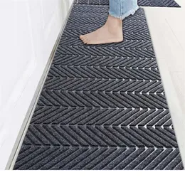 İnce Uzun Mat Anti Slip Stripe Khaki Su geçirmez yağ geçirmez mutfak alanı kilimler koridor kapı zemin paspasları Giriş Kapattı 220811