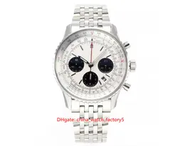 Bls Maker Mens Watch أعلى جودة 43 مم Navitimer B01 كرونوغراف يعمل على الساعات الياقوت الفولاذ المقاوم للصدأ السويس