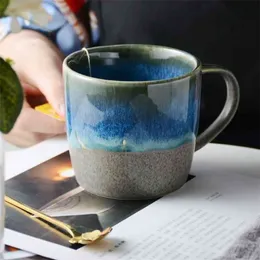 350 ml ceramiczne mleczne kawy kubki śniadaniowe stopniowa zmiana gwiaździsty niebo ceratywny retro kubek popołudniowy herbatę biuro woda w japońsku styl 210409