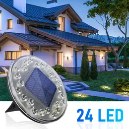 24 LED Solar Ground Light Outdoor Light Control Waterproof RGB Garden Country House Yard Lawn Decoration Lamp Landscape Lights
