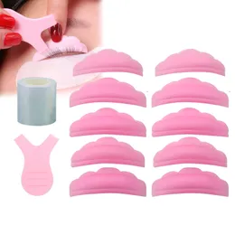 5Pairs Silicone Tylehash Perming Pad colorido cílios de olho Hastes escudo levantador de olhos 3D de cílios com Y Brush conservante Film