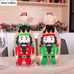 Bolsa de Natal de Nutcracker para Presente Decorações de Natal para casa Ano Novo 2021 Bolsa de Vinho de Natal T200909