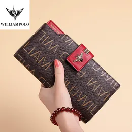 Plånböcker 2022 Long Wallte Women PVC Syntetiskt läder Högkapacitet Multi-kort Telefon Money Lady Pures Casul Card HolderWallets