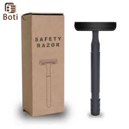 NXY BOTI Black Razor Classic Double Edge Safety Safety Razor for Men's Shavingwomen's Removal Removal 5 شفرات الحلاقة