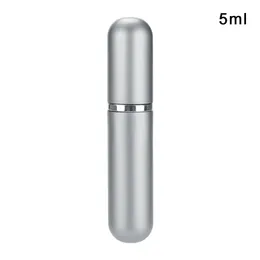 Silber 5 ml Mini-Parfüm-Sprühflasche mit rundem Kopf, matt, Unterflasche, 1 Stück