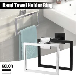 Xueqin 304 Stainless Steel Square Towel Ring Holder Bathroom Wall Mounted Rack For Hanger ACC121 Y200407