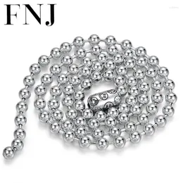 Chains 5mm Ball Chain Necklaces 925 Silver 45cm To 80cm Original S925 Thai Women Men NecklaceChains Godl22