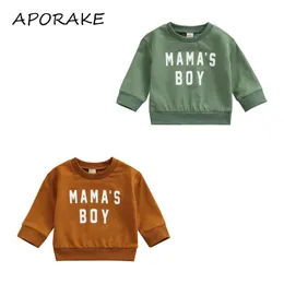 Moletons moletons 0 3y Mama Boy Criança Baby Sweatshirt Spring outono Let 220823