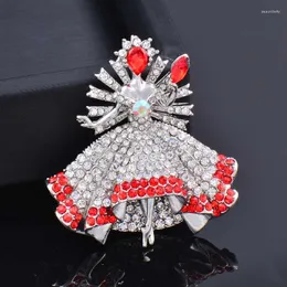 Pimler broşlar lüks parlak tam kristal prenses broş kırmızı renk kübik zirkonya kadınlar için yüz vintage mücevher hediyesi 189 ko2pins