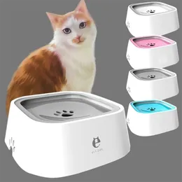 Pet Cat Dog Dispenser Bowl No Spill Pływający dozownik wodny Podajnik Plastikowy pies przenośny kot nie zraszaczy 210320