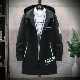 Kurtki męskie Hip Hop Mens Windbreaker Autumn 2022 Przestrzeń Średnia długość Spring Spring Fashion Fashion Casual Long Coats Lose Youth Tops Kurtka