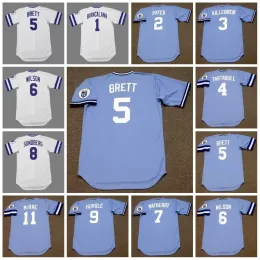 KansasCity Vintage Baseball Jersey1 BUDDY BIANCALANA 1985 PATEK 1978 KILLEBREW TARTABULL BRETT WILSON MAYBERRY SUNDBERG HURDLE QUIRK PINIELLA McRAE