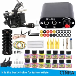 Tattoo Kits Machine Set Complete Beginner Pen Kit Stick en Poke Pigmenten voor permanente make-up Accessoires 220617