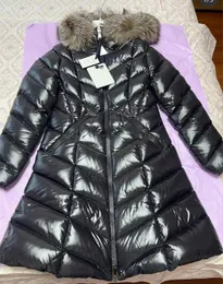 여자 다운 파카스 여자 다운 재킷 파울러스 롱 코트 디자이너 블랙 마리 오니에 파카 스탠드 칼라 여우 모피 겨울