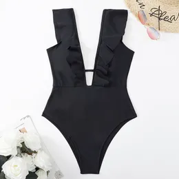 2022 New Ruffle Edge Swimwear Женщины одно купание для купальника женское купальное костюм для пляжной леди модные бикини, розовые желто -синие апельсин