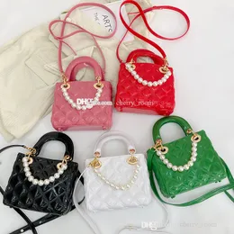 Baby Girls Pearl Princess Handbags Summer Tide Kids Candy Colors Jelly One Counter Bag Kids Mini Messenger Bags Zero Wallets F1288