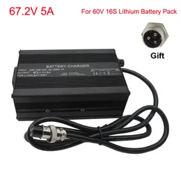 60V 67.2V 5A Li-ion Ebike Fast Charger GX16 For 16S 60 Volt Lithium Electric Bicycle Scooter Motorcycle Battery Charger 60V5A