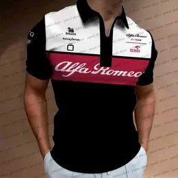 Moda męska Siłownia Sportowe koszulki polo Wyścig F1 Formuła 1 Alfa Romeo Team Extreme Followers Nowy zamek błyskawiczny z krótkim rękawem