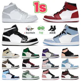 2024 Scarpe da basket Jumpman 1 1s Scarpe da ginnastica Mid Sneakers High OG Dark Mocha Uomo Donna Chicago Toe Bianco Hyper Royal Sports Grigio Camo Carbon