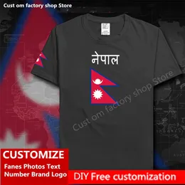 Nepal NPL Baumwolle T-Shirt Custom Jersey Fans DIY Name Nummer Marke Hip Hop Lose Casual T-Shirt Flagge Nepalesisch Nepalesisch 220616gx